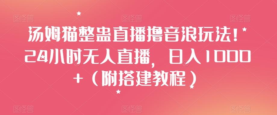 汤姆猫整蛊直播撸音浪玩法！24小时无人直播，日入1000+（附搭建教程）【揭秘】-有道资源网