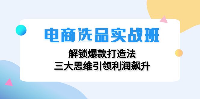 电商选品实战班：解锁爆款打造法，三大思维引领利润飙升-有道资源网