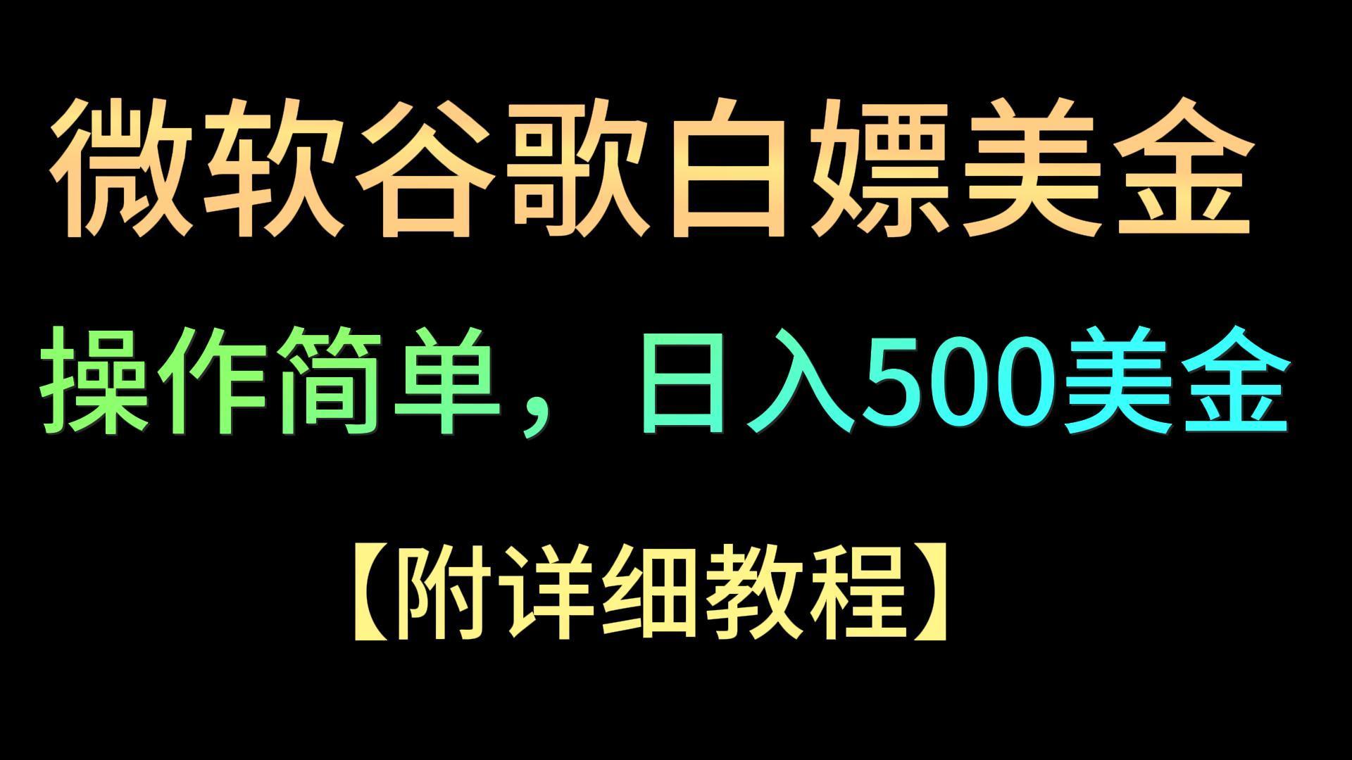 微软谷歌项目3.0，轻松日赚500+美金，操作简单，小白也可轻松入手！-有道资源网