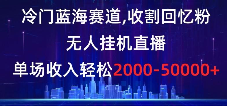 冷门蓝海赛道，收割回忆粉，无人挂机直播，单场收入轻松2000-5w+【揭秘】-有道资源网