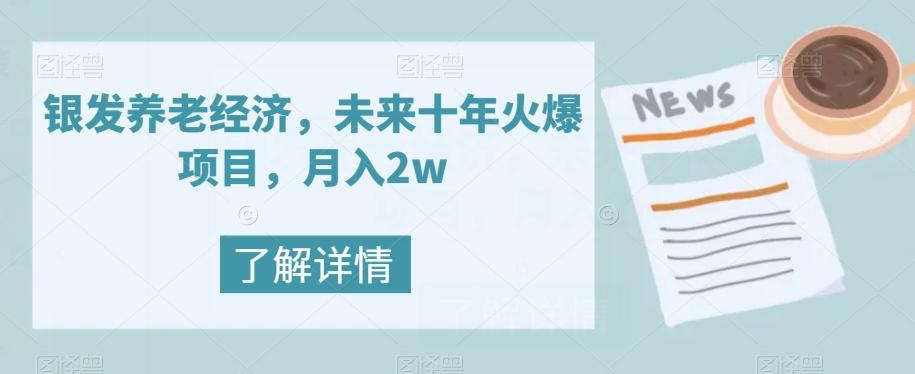 银发养老经济，未来十年火爆项目，月入2w【揭秘】-有道资源网