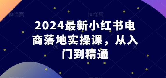 2024最新小红书电商落地实操课，从入门到精通-有道资源网