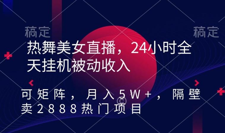 热舞美女直播，24小时全天挂机被动收入，可矩阵，月入5W+，隔壁卖2888热门项目【揭秘】-有道资源网