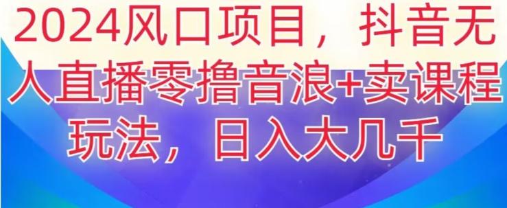 2024风口项目，抖音无人主播撸音浪+卖课程玩法，日入大几千【揭秘】-有道资源网