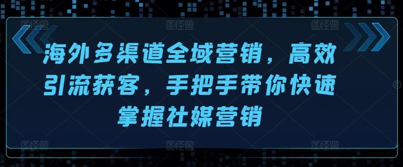 海外多渠道全域营销，高效引流获客，手把手带你快速掌握社媒营销-有道资源网