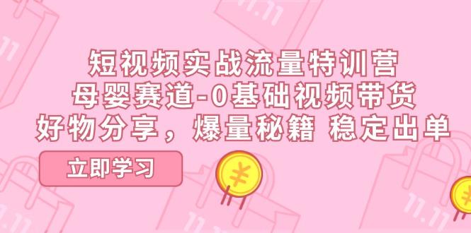 短视频实战流量特训营，母婴赛道-0基础带货，好物分享，爆量秘籍 稳定出单-有道资源网