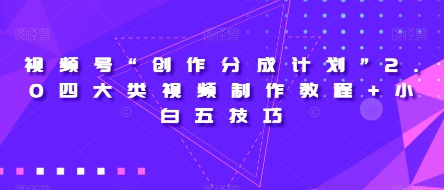 视频号“创作分成计划”2.0四大类视频制作教程+小白五技巧【揭秘】-有道资源网