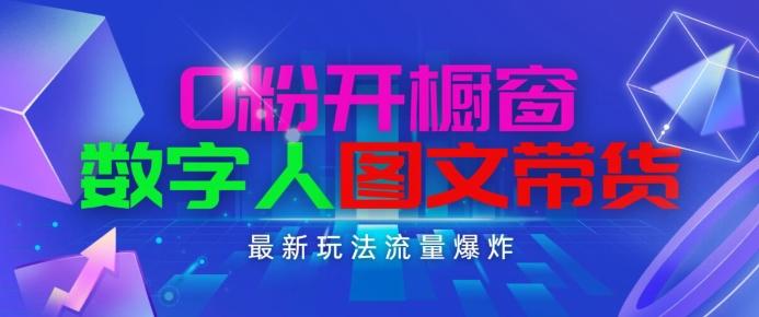 抖音最新项目，0粉开橱窗，数字人图文带货，流量爆炸，简单操作，日入1K+【揭秘】-有道资源网