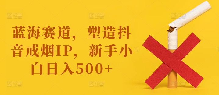 蓝海赛道，塑造抖音戒烟IP，新手小白日入500+【揭秘】-有道资源网