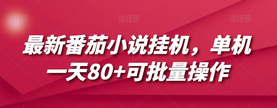 最新番茄小说挂机，单机一天80+可批量操作【揭秘】-有道资源网