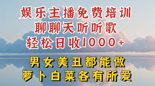 娱乐主播免费培训聊聊天听听歌轻松日收1K+，男女美丑都能做萝卜白菜各有所爱【揭秘】-有道资源网