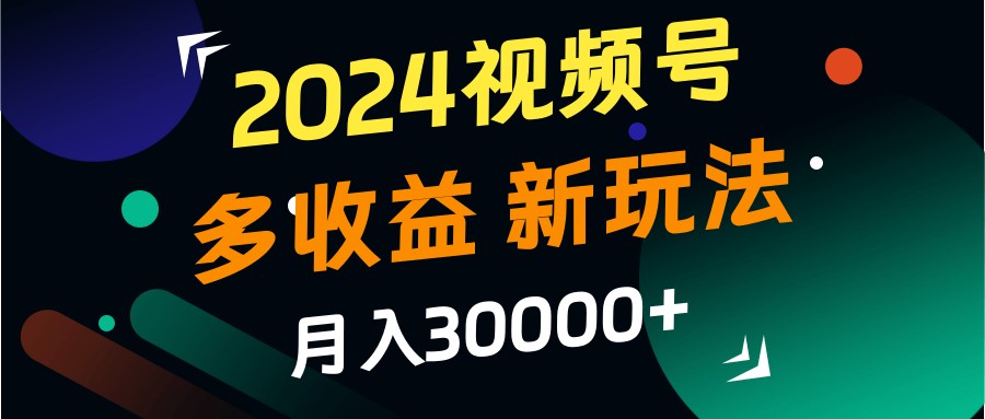 2024视频号多收益的新玩法，月入3w+，新手小白都能简单上手！-有道资源网