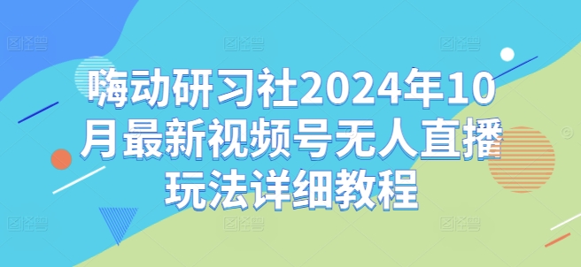 嗨动研习社2024年10月最新视频号无人直播玩法详细教程-有道资源网