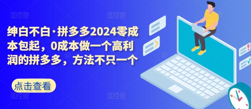 拼多多2024零成本包起，0成本做一个高利润的拼多多，方法不只一个-有道资源网