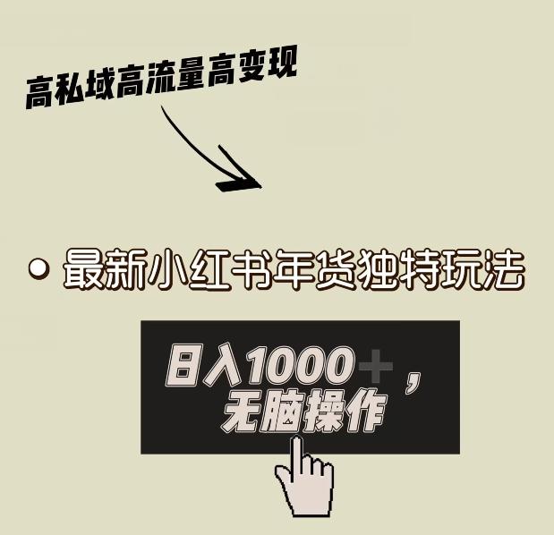 小红书年货独特玩法，高私域高流量高变现，日入1000+小白易上手-有道资源网