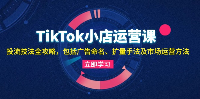 TikTok小店运营课：投流技法全攻略，包括广告命名 扩量手法及市场运营方法-有道资源网