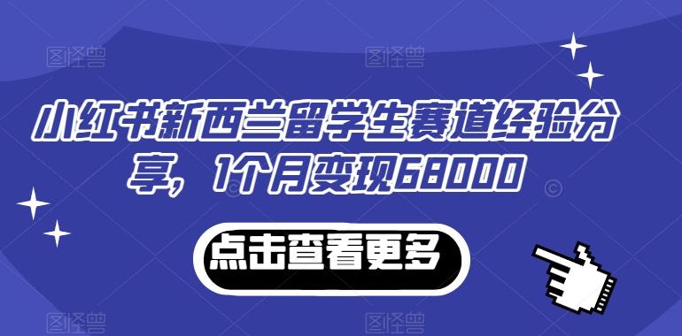 小红书新西兰留学生赛道经验分享，1个月变现68000【揭秘】-有道资源网