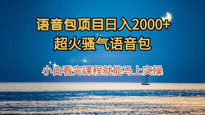 语音包项目 日入2000+ 超火骚气语音包小白看完课程就能马上实操-有道资源网