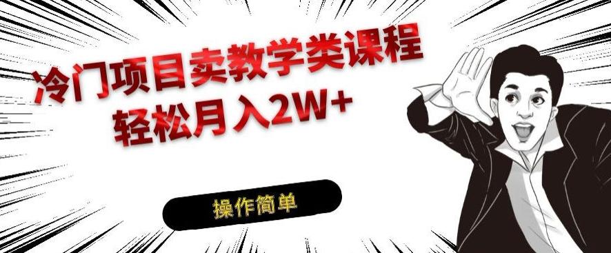 冷门项目卖教学类课程，轻松月入2W+-有道资源网