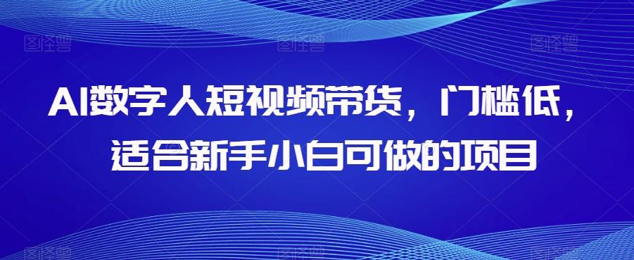 AI数字人短视频带货，门槛低，适合新手小白可做的项目-有道资源网