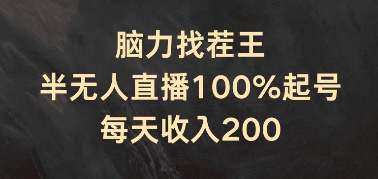 脑力找茬王，半无人直播100%起号，每天收入200+【揭秘】-有道资源网