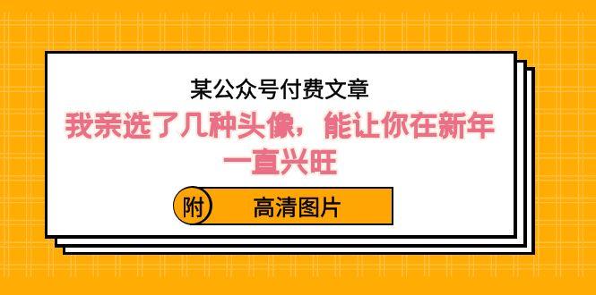 某公众号付费文章：我亲选了几种头像，能让你在新年一直兴旺（附高清图片）-有道资源网