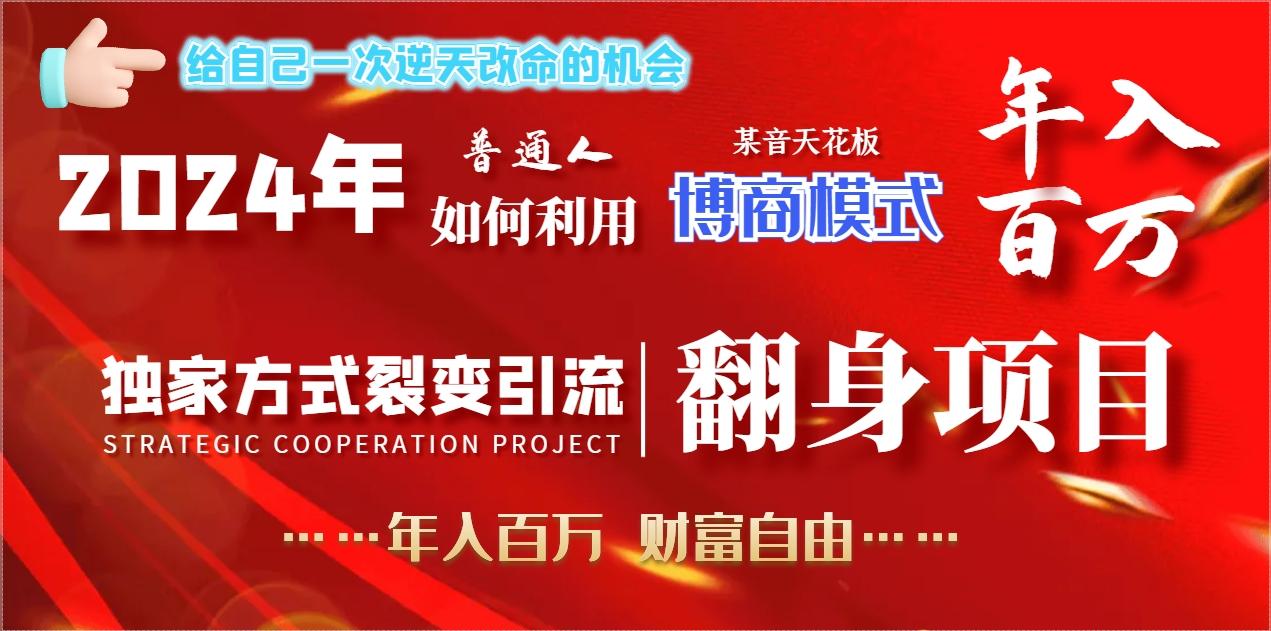 2024年普通人如何利用博商模式做翻身项目年入百万，财富自由-有道资源网