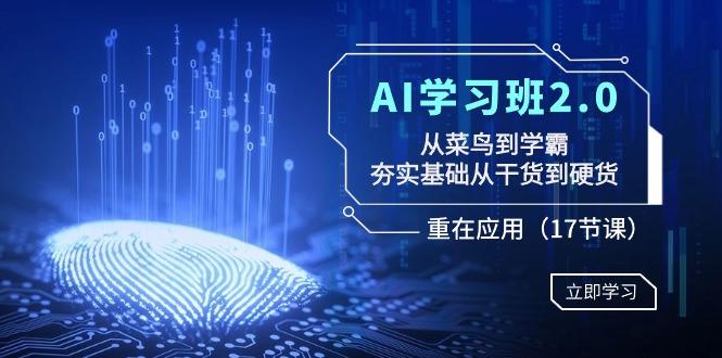 AI学习班2.0：从菜鸟到学霸，夯实基础从干货到硬货，重在应用(17节课)-有道资源网