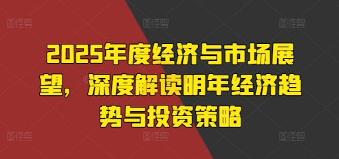 2025年度经济与市场展望，深度解读明年经济趋势与投资策略-有道资源网