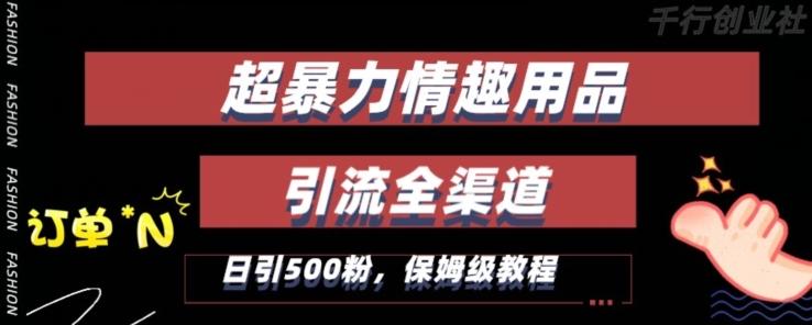 最新情趣项目引流全渠道，自带高流量，保姆级教程，轻松破百单，日引500+粉【揭秘】-有道资源网