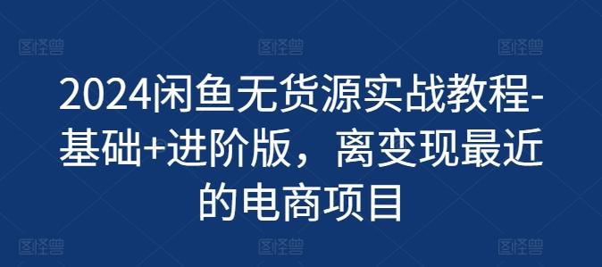 2024闲鱼无货源实战教程-基础+进阶版，离变现最近的电商项目-有道资源网