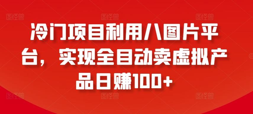 冷门项目利用八图片平台，实现全目动卖虚拟产品日赚100+【揭秘】-有道资源网