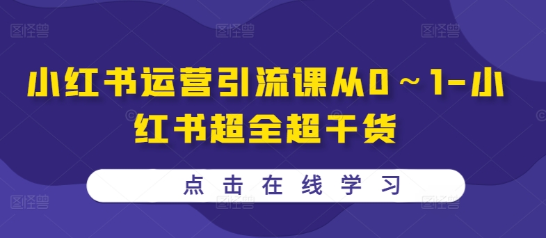 小红书运营引流课从0～1-小红书超全超干货-有道资源网