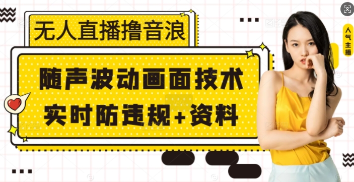 无人直播撸音浪+随声波动画面技术+实时防违规+资料【揭秘】-有道资源网