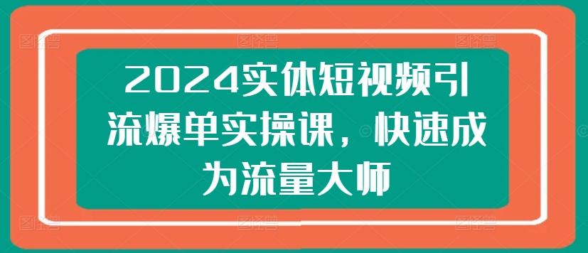 2024实体短视频引流爆单实操课，快速成为流量大师-有道资源网