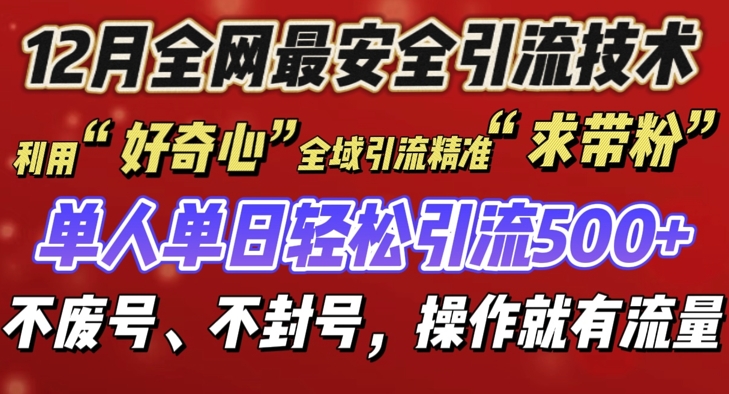 12 月份全网最安全引流创业粉技术来袭，不封号不废号，有操作就有流量【揭秘】-有道资源网