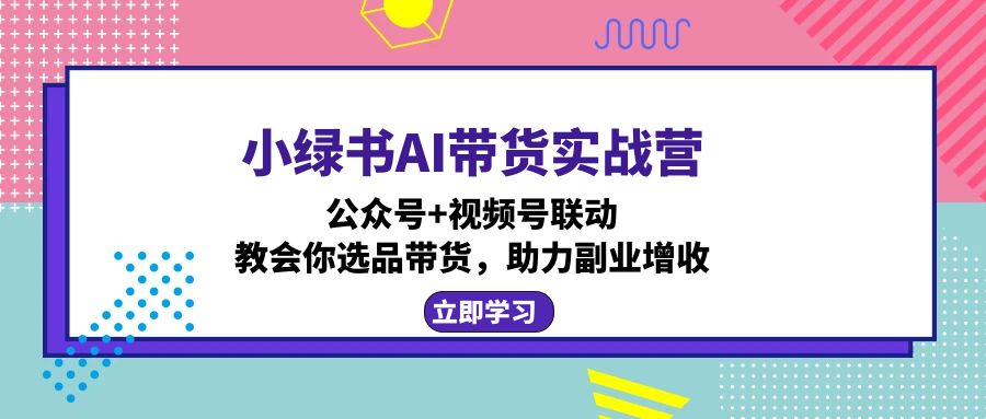 小绿书AI带货实战营：公众号+视频号联动，教会你选品带货，助力副业增收-有道资源网