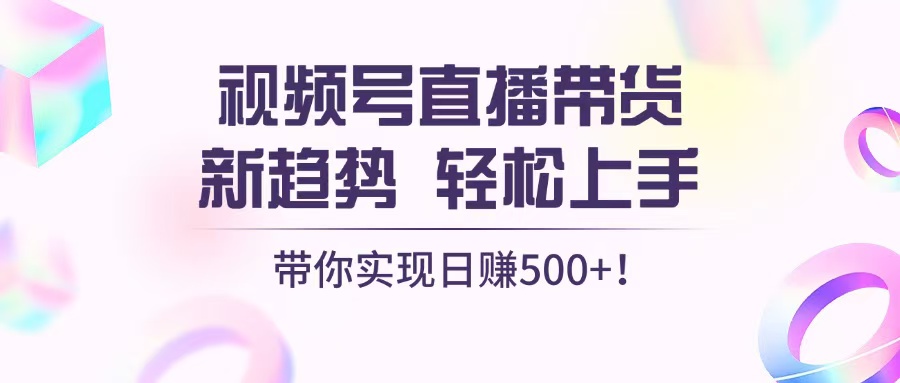 视频号直播带货新趋势，轻松上手，带你实现日赚500+-有道资源网