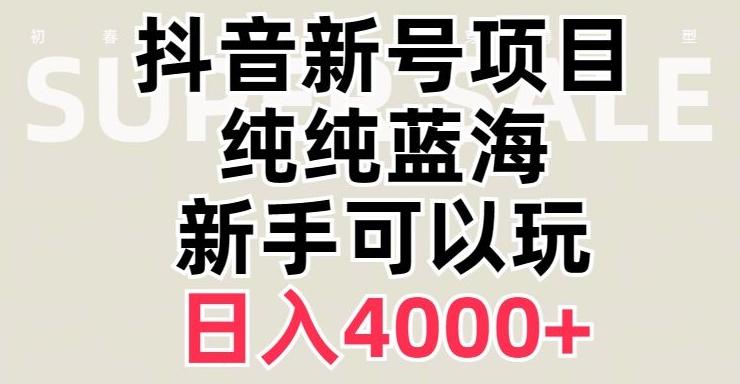 抖音蓝海赛道，必须是新账号，日入4000+【揭秘】-有道资源网