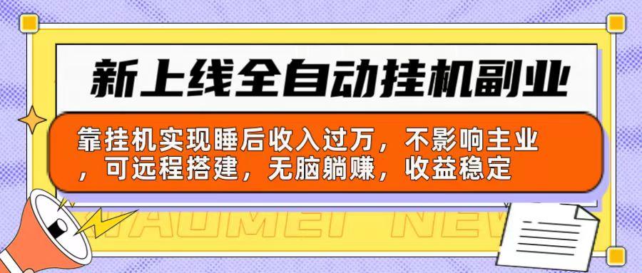 新上线全自动挂机副业：靠挂机实现睡后收入过万，不影响主业可远程搭建…-有道资源网