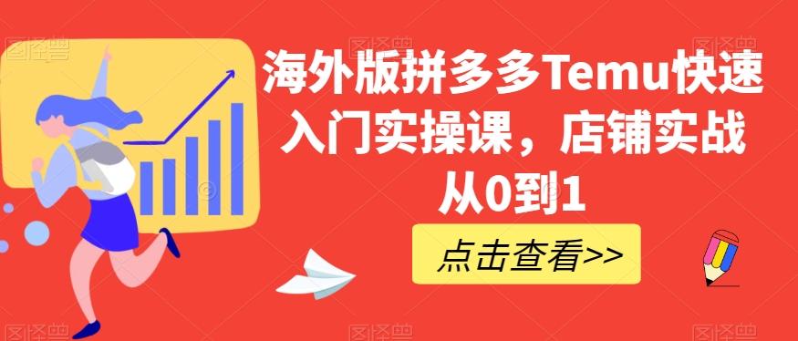 海外版拼多多Temu快速入门实操课，店铺实战从0到1-有道资源网