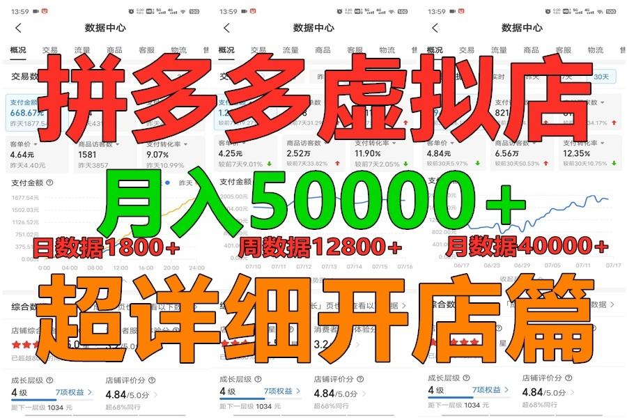 拼多多虚拟电商训练营月入40000+你也行，暴利稳定长久，副业首选-有道资源网