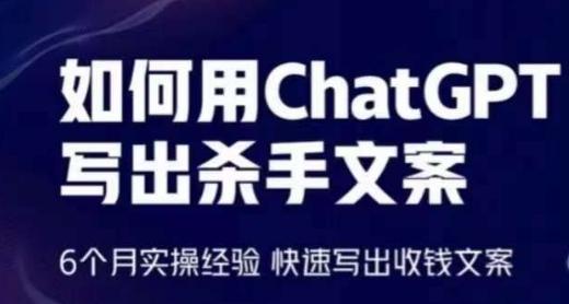 如何用ChatGPT写出杀手文案，6个月实操经验，快速写出收钱文案-有道资源网