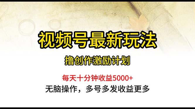 视频号最新玩法，每日一小时月入5000+-有道资源网