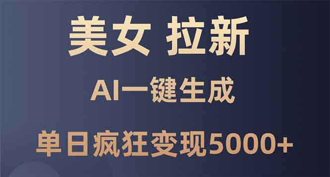 美女暴力拉新，通过AI一键生成，单日疯狂变现5000+，纯小白一学就会！-有道资源网