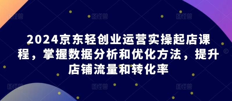 2024京东轻创业运营实操起店课程，掌握数据分析和优化方法，提升店铺流量和转化率-有道资源网