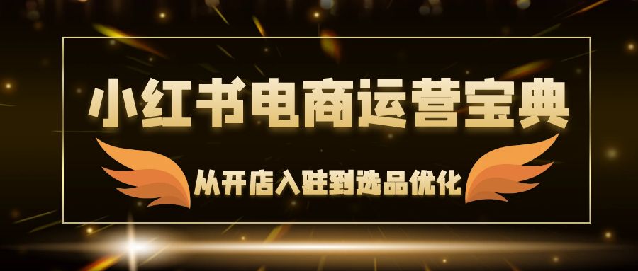 小红书电商运营宝典：从开店入驻到选品优化，一站式解决你的电商难题-有道资源网