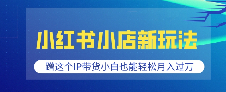 小红书小店新玩法，蹭这个IP带货，小白也能轻松月入过W【揭秘】-有道资源网