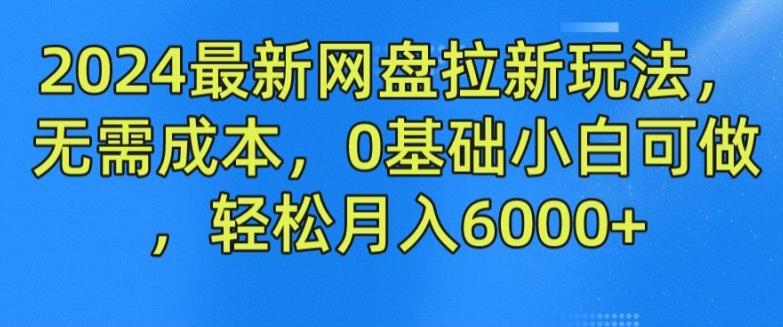 2024最新网盘拉新玩法，无需成本，0基础小白可做，轻松月入6000+【揭秘】-有道资源网