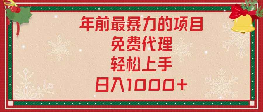 年前最暴力的项目，免费代理，轻松上手，日入1000+-有道资源网